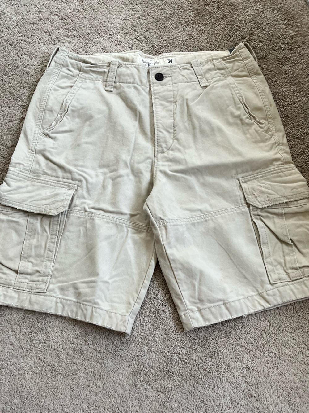 Abercrombie and Fitch Men’s Khaki Cargo Shorts